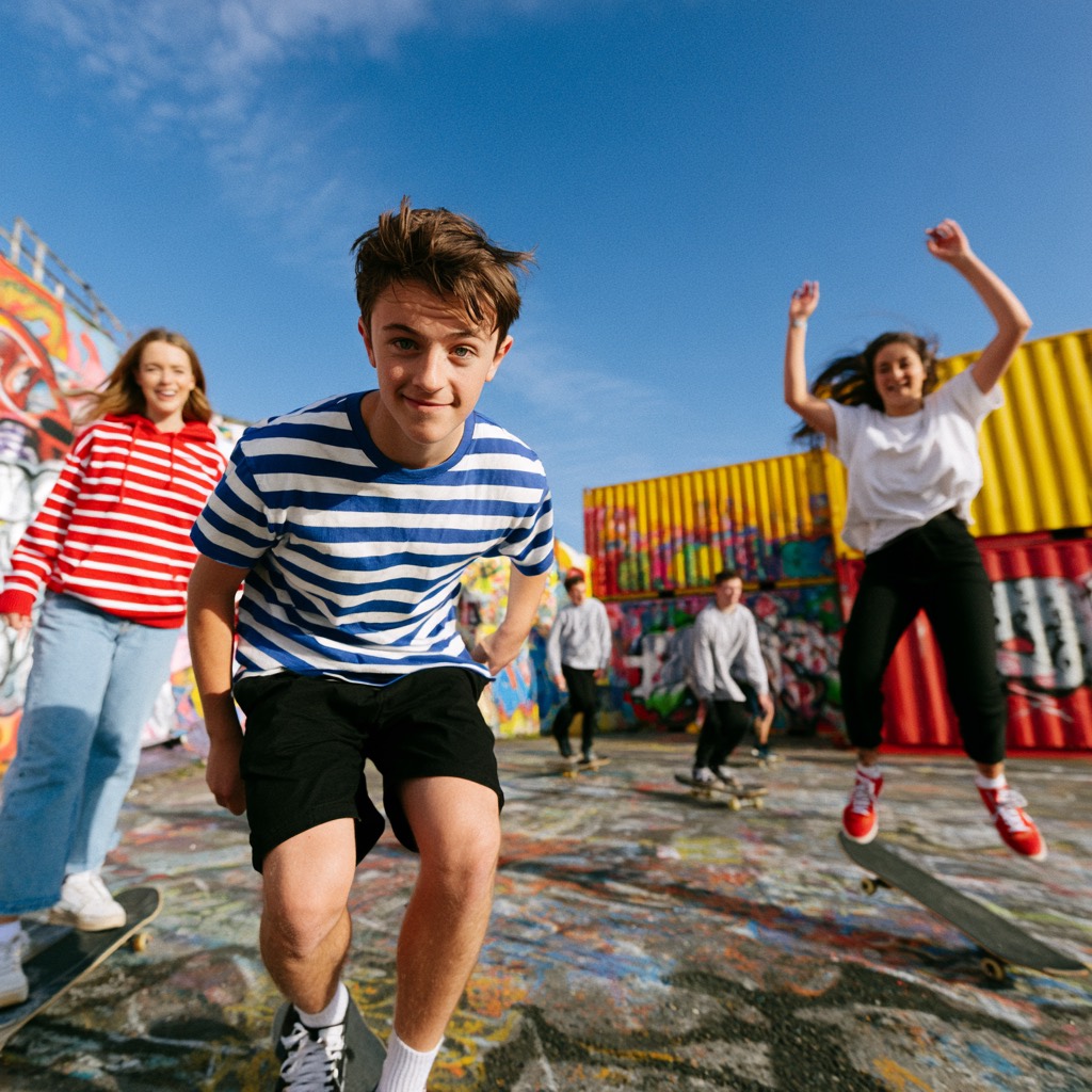 Young people enjoying an energetic outdoor activity together